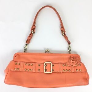 BCBG Buckle Leather Shoulder Bag